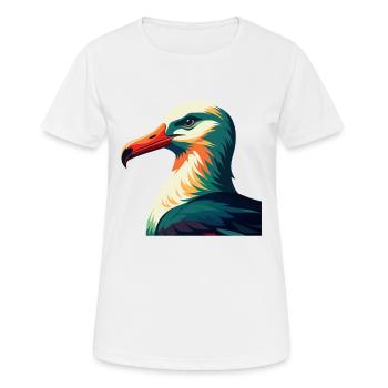 Albatross Cartoon Character Colorful Pet Animal - Women's Breathable T-Shirt - white - Front - AI Model Female 172 dark (172cm)