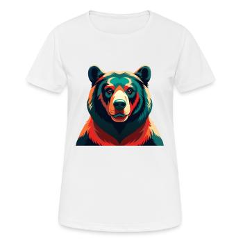 Bär Zeichentrickfigur Buntes Haustier Tier - Frauen T-Shirt atmungsaktiv - Weiß - Vorne - AI Model Female 172 dark (172cm)