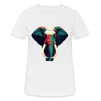 Elefant Cartoon Figur Buntes Haustier Tier - Frauen T-Shirt atmungsaktiv - Weiß - Vorne - AI Model Female 172 dark (172cm)