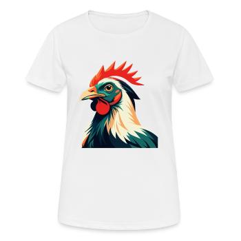 Huhn Cartoon Figur Buntes Haustier Tier - Frauen T-Shirt atmungsaktiv - Weiß - Vorne - AI Model Female 172 dark (172cm)