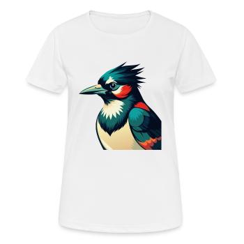 Blauhäher Zeichentrickfigur Buntes Haustier Tier - Frauen T-Shirt atmungsaktiv - Weiß - Vorne - AI Model Female 172 dark (172cm)