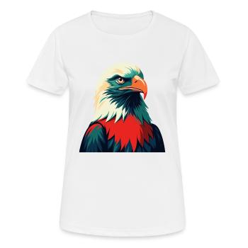 Adler Zeichentrickfigur Buntes Haustier Tier - Frauen T-Shirt atmungsaktiv - Weiß - Vorne - AI Model Female 172 dark (172cm)