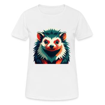 Igel Zeichentrickfigur Buntes Haustier Tier - Frauen T-Shirt atmungsaktiv - Weiß - Vorne - AI Model Female 172 dark (172cm)