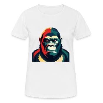 Gorilla Cartoon Figur Buntes Haustier Tier - Frauen T-Shirt atmungsaktiv - Weiß - Vorne - AI Model Female 172 dark (172cm)