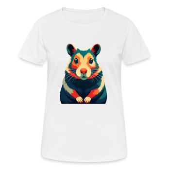 Hamster Cartoon Character Colorful Pet Animal - Women's Breathable T-Shirt - white - Front - AI Model Female 172 dark (172cm)