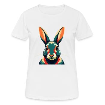 Rabbit Cartoon Character Colorful Pet Animal - Women's Breathable T-Shirt - white - Front - AI Model Female 172 dark (172cm)
