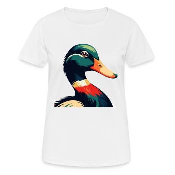 Personnage de dessin animé de canard Animal de compagnie coloré - T-shirt respirant Femme - blanc - Devant - AI Model Female 172 dark (172cm)