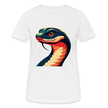 Schlange Cartoon Figur Buntes Haustier Tier - Frauen T-Shirt atmungsaktiv - Weiß - Vorne - AI Model Female 172 dark (172cm)