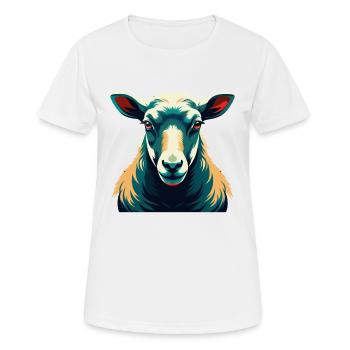 Sheep Cartoon Character Colorful Pet Animal - Women's Breathable T-Shirt - white - Front - AI Model Female 172 dark (172cm)