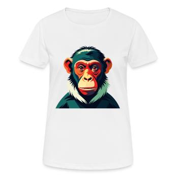 Affe Cartoon Figur Buntes Haustier Tier - Frauen T-Shirt atmungsaktiv - Weiß - Vorne - AI Model Female 172 dark (172cm)