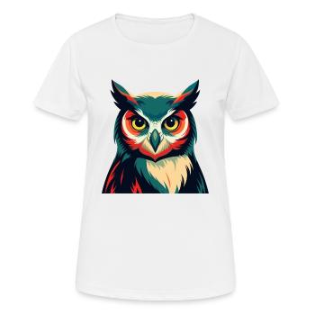 Eule Zeichentrickfigur Buntes Haustier Tier - Frauen T-Shirt atmungsaktiv - Weiß - Vorne - AI Model Female 172 dark (172cm)