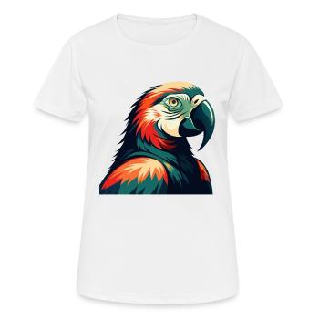 Papagei Cartoon Figur Buntes Haustier Tier - Frauen T-Shirt atmungsaktiv - Weiß - Vorne - AI Model Female 172 dark (172cm)