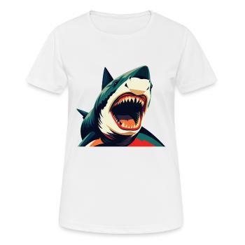 requin dessin animé personnage animal de compagnie coloré - T-shirt respirant Femme - blanc - Devant - AI Model Female 172 dark (172cm)