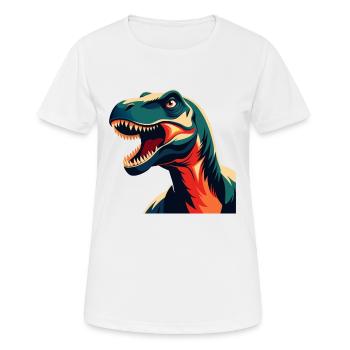 Dinosaurier Cartoon Figur Buntes Haustier Tier - Frauen T-Shirt atmungsaktiv - Weiß - Vorne - AI Model Female 172 dark (172cm)