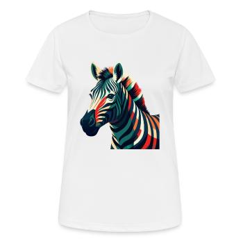 Zebra Cartoon Character Colorful Pet Animal - Women's Breathable T-Shirt - white - Front - AI Model Female 172 dark (172cm)