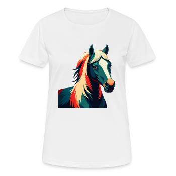 Poney Personnage De Dessin Animé Animal De Compagnie Coloré - T-shirt respirant Femme - blanc - Devant - AI Model Female 172 dark (172cm)