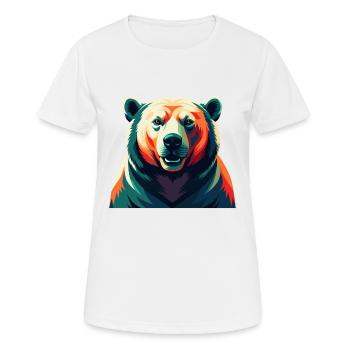 Eisbär Zeichentrickfigur Buntes Haustier Tier - Frauen T-Shirt atmungsaktiv - Weiß - Vorne - AI Model Female 172 dark (172cm)