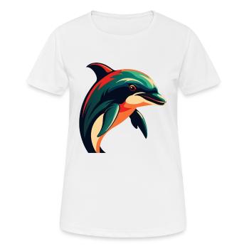 Dauphin Personnage De Dessin Animé Animal De Compagnie Coloré - T-shirt respirant Femme - blanc - Devant - AI Model Female 172 dark (172cm)