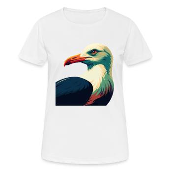 Möwe Zeichentrickfigur Buntes Haustier Tier - Frauen T-Shirt atmungsaktiv - Weiß - Vorne - AI Model Female 172 dark (172cm)