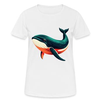 Wal Cartoon Figur Buntes Haustier Tier - Frauen T-Shirt atmungsaktiv - Weiß - Vorne - AI Model Female 172 dark (172cm)