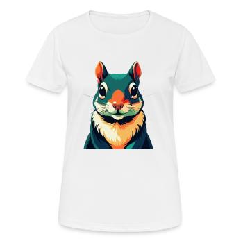 Eichhörnchen Zeichentrickfigur Buntes Haustier Tier - Frauen T-Shirt atmungsaktiv - Weiß - Vorne - AI Model Female 172 dark (172cm)