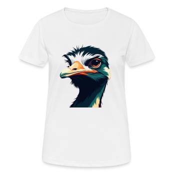 Autruche Dessin Animé Personnage Animal Coloré Animal De Compagnie - T-shirt respirant Femme - blanc - Devant - AI Model Female 172 dark (172cm)