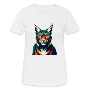 Luchs Zeichentrickfigur Buntes Haustier Tier - Frauen T-Shirt atmungsaktiv - Weiß - Vorne - AI Model Female 172 dark (172cm)