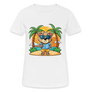 Bär Lustige Cartoon Sommer Strand Sonnenbrille - Frauen T-Shirt atmungsaktiv - Weiß - Vorne - AI Model Female 172 dark (172cm)