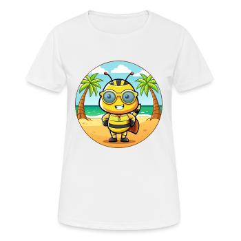 Biene Lustige Cartoon Sommer Strand Sonnenbrille - Frauen T-Shirt atmungsaktiv - Weiß - Vorne - AI Model Female 172 dark (172cm)