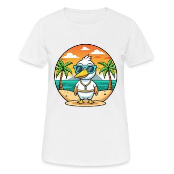Gans Lustige Cartoon Sommer Strand Sonnenbrille - Frauen T-Shirt atmungsaktiv - Weiß - Vorne - AI Model Female 172 dark (172cm)