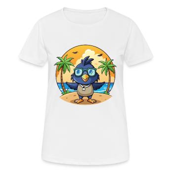 Krähe Lustige Cartoon Sommer Strand Sonnenbrille - Frauen T-Shirt atmungsaktiv - Weiß - Vorne - AI Model Female 172 dark (172cm)