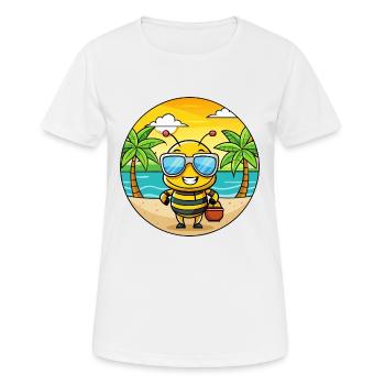 Biene Lustige Cartoon Sommer Strand Sonnenbrille - Frauen T-Shirt atmungsaktiv - Weiß - Vorne - AI Model Female 172 dark (172cm)