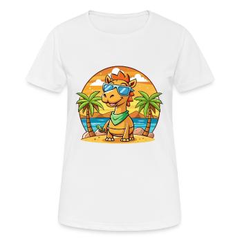 Camel Lustige Cartoon Sommer Strand Sonnenbrille - Frauen T-Shirt atmungsaktiv - Weiß - Vorne - AI Model Female 172 dark (172cm)