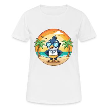 Elster Lustige Cartoon Sommer Strand Sonnenbrille - Frauen T-Shirt atmungsaktiv - Weiß - Vorne - AI Model Female 172 dark (172cm)