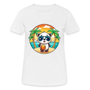 Panda Lustige Cartoon Sommer Strand Sonnenbrille - Frauen T-Shirt atmungsaktiv - Weiß - Vorne - AI Model Female 172 dark (172cm)