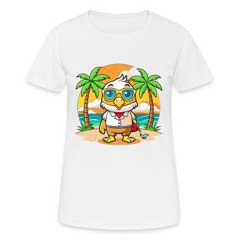 Lunettes de soleil Hawk Funny Cartoon Summer Beach - T-shirt respirant Femme - blanc - Devant - AI Model Female 172 dark (172cm)