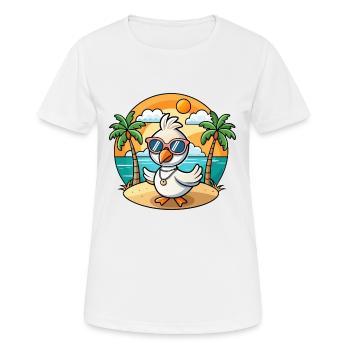 Lunettes de soleil de plage d’été de dessin animé drôle de cygne - T-shirt respirant Femme - blanc - Devant - AI Model Female 172 dark (172cm)