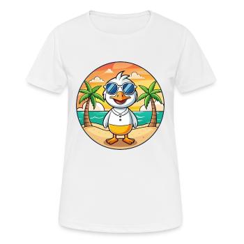 Gans Lustige Cartoon Sommer Strand Sonnenbrille - Frauen T-Shirt atmungsaktiv - Weiß - Vorne - AI Model Female 172 dark (172cm)
