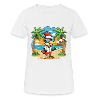 Woodpecker Funny Cartoon Lunettes de soleil de plage d’été - T-shirt respirant Femme - blanc - Devant - AI Model Female 172 dark (172cm)