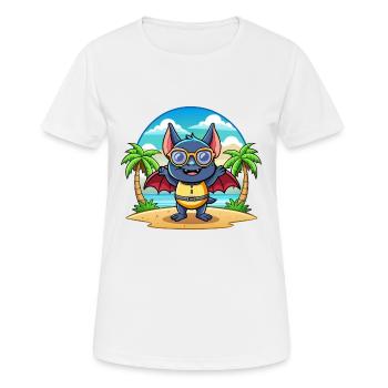 Fledermaus Lustige Cartoon Sommer Strand Sonnenbrille - Frauen T-Shirt atmungsaktiv - Weiß - Vorne - AI Model Female 172 dark (172cm)
