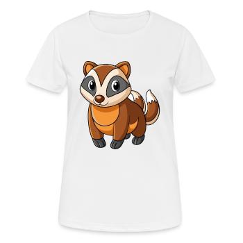 Badger Cute Mascot Cartoon Character Kawaii - Women's Breathable T-Shirt - white - Front - AI Model Female 172 dark (172cm)