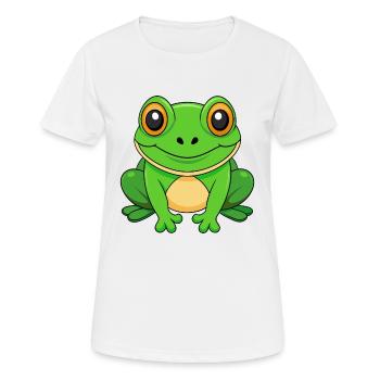 Frog Cute Mascot Cartoon Character Kawaii - Women's Breathable T-Shirt - white - Front - AI Model Female 172 dark (172cm)