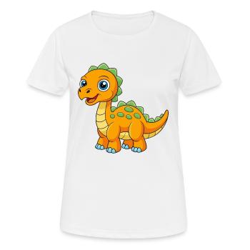 Dinosaurier Niedliche Maskottchen Zeichentrickfigur Kawaii - Frauen T-Shirt atmungsaktiv - Weiß - Vorne - AI Model Female 172 dark (172cm)