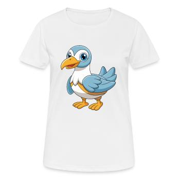 Albatross Cute Mascot Cartoon Character Kawaii - Women's Breathable T-Shirt - white - Front - AI Model Female 172 dark (172cm)