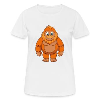 Big Foot Niedliche Maskottchen Zeichentrickfigur Kawaii - Frauen T-Shirt atmungsaktiv - Weiß - Vorne - AI Model Female 172 dark (172cm)