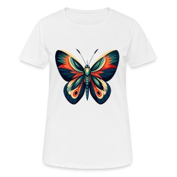 Schmetterling Cartoon Figur Buntes Haustier Tier - Frauen T-Shirt atmungsaktiv - Weiß - Vorne - AI Model Female 172 dark (172cm)