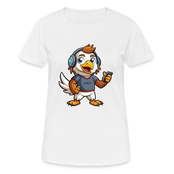 Eagle Funny Cartoon Character Musique de casque - T-shirt respirant Femme - blanc - Devant - AI Model Female 172 dark (172cm)