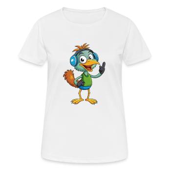 Emu Funny Cartoon Character Musique de casque - T-shirt respirant Femme - blanc - Devant - AI Model Female 172 dark (172cm)