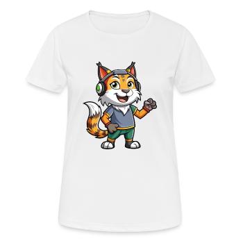 Lynx Funny Cartoon Character Musique de casque - T-shirt respirant Femme - blanc - Devant - AI Model Female 172 dark (172cm)