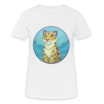 léopard des neiges mignon kawaii dessin animé clipart animal - T-shirt respirant Femme - blanc - Devant - AI Model Female 172 dark (172cm)